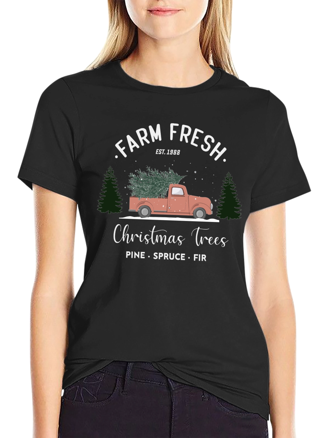 Farm Fresh Christmas Trees Graphic Tee