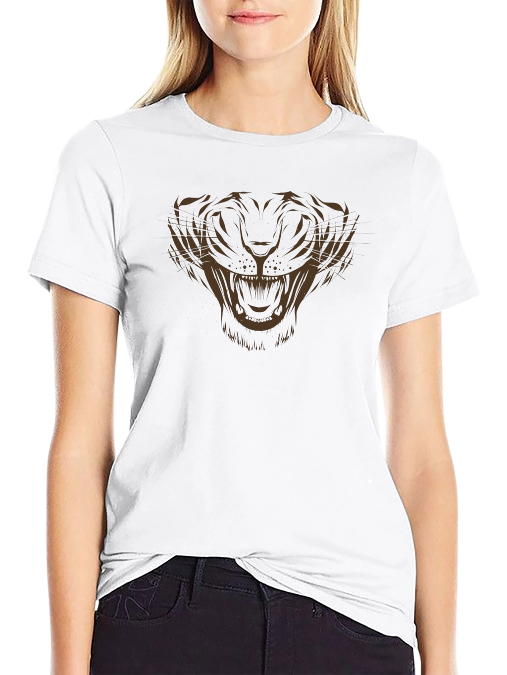 Mens Black Tiger Graphic Tee