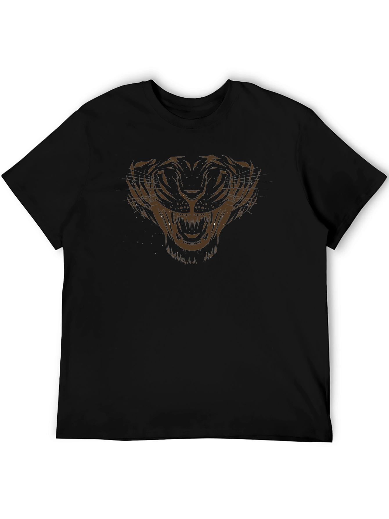 Mens Black Tiger Graphic Tee