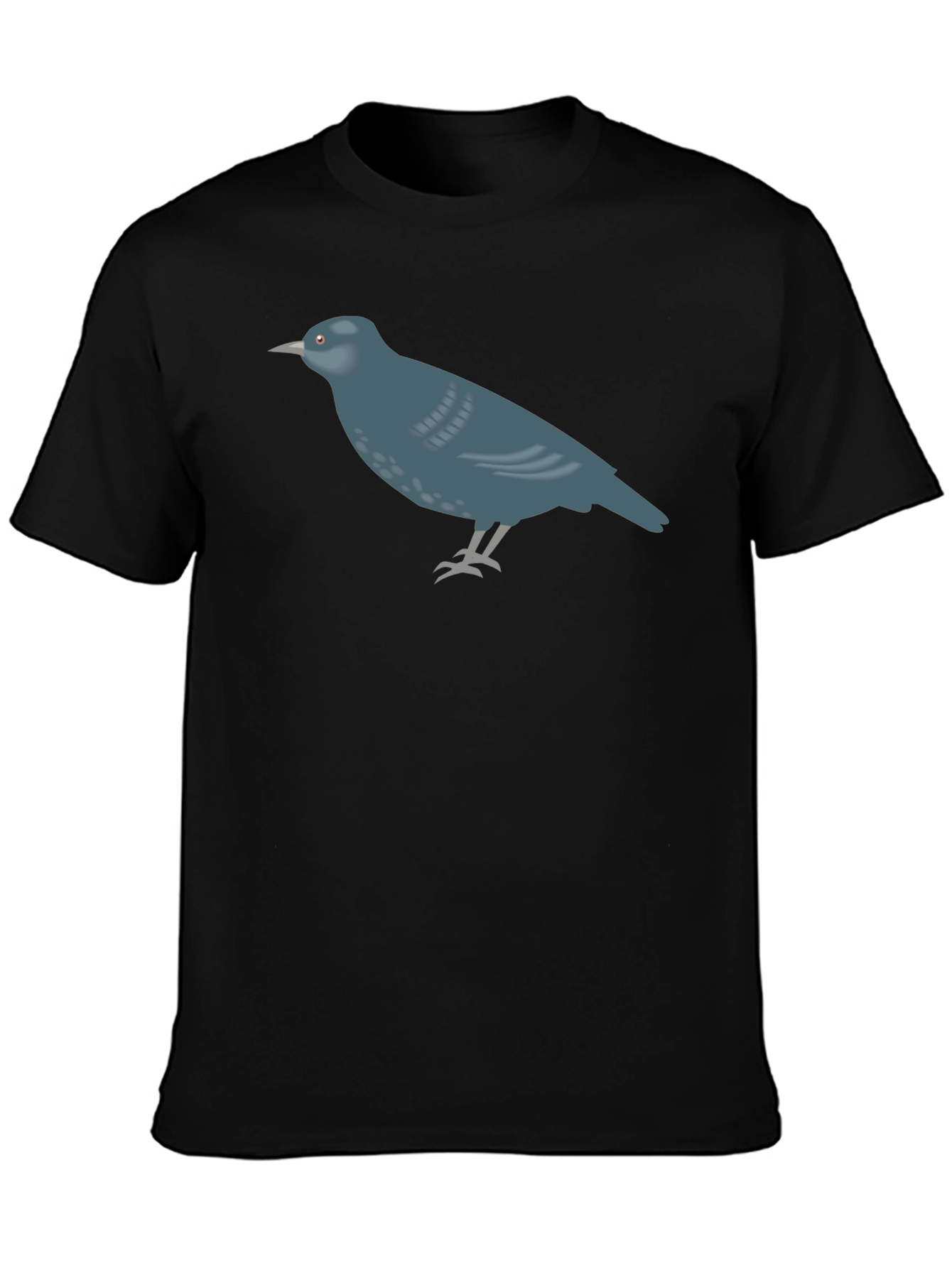 Bird Graphic Tee - Casual Black T-Shirt