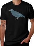 Bird Graphic Tee - Casual Black T-Shirt