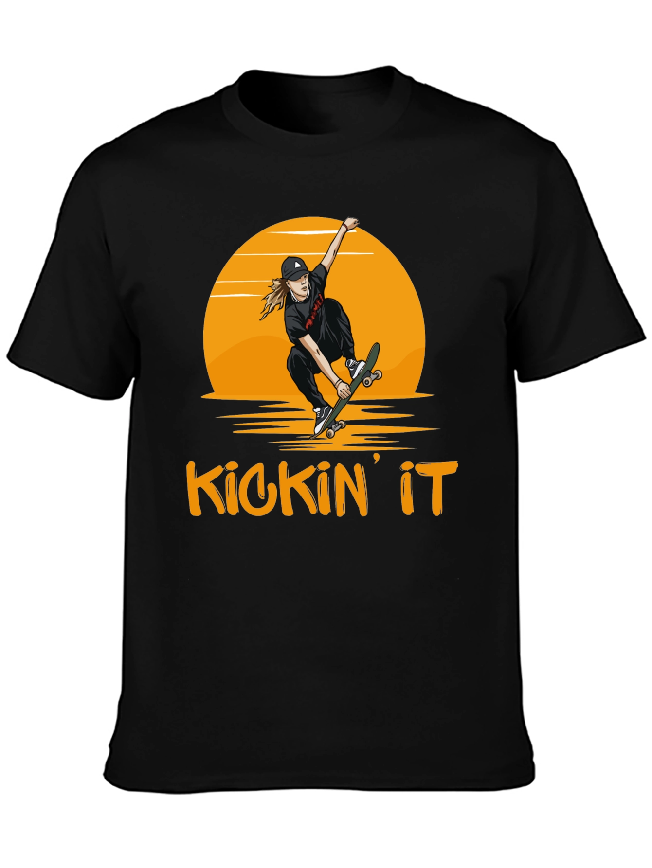 Kickin It Skateboard Graphic T-Shirt