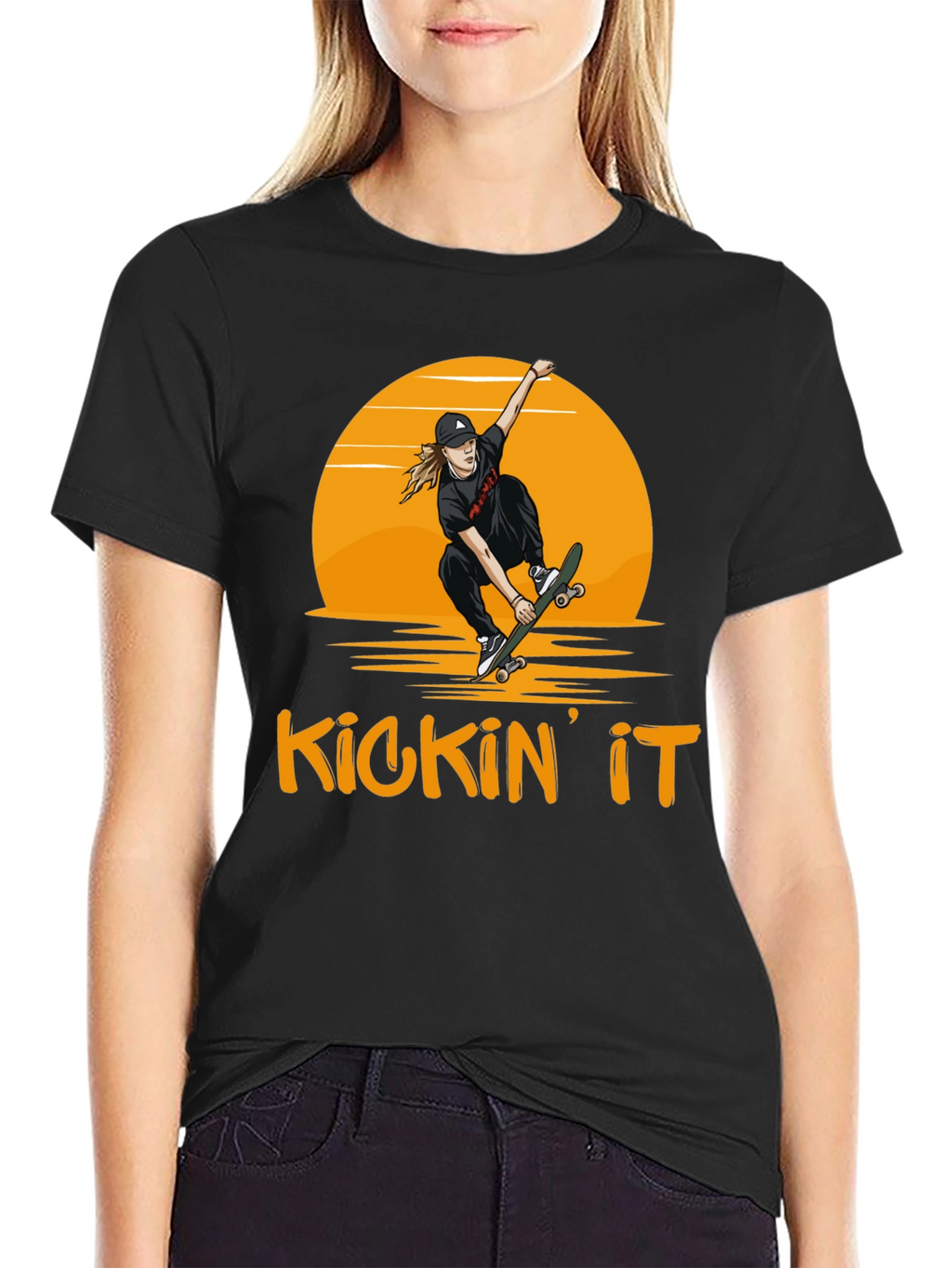 Kickin It Skateboard Graphic T-Shirt