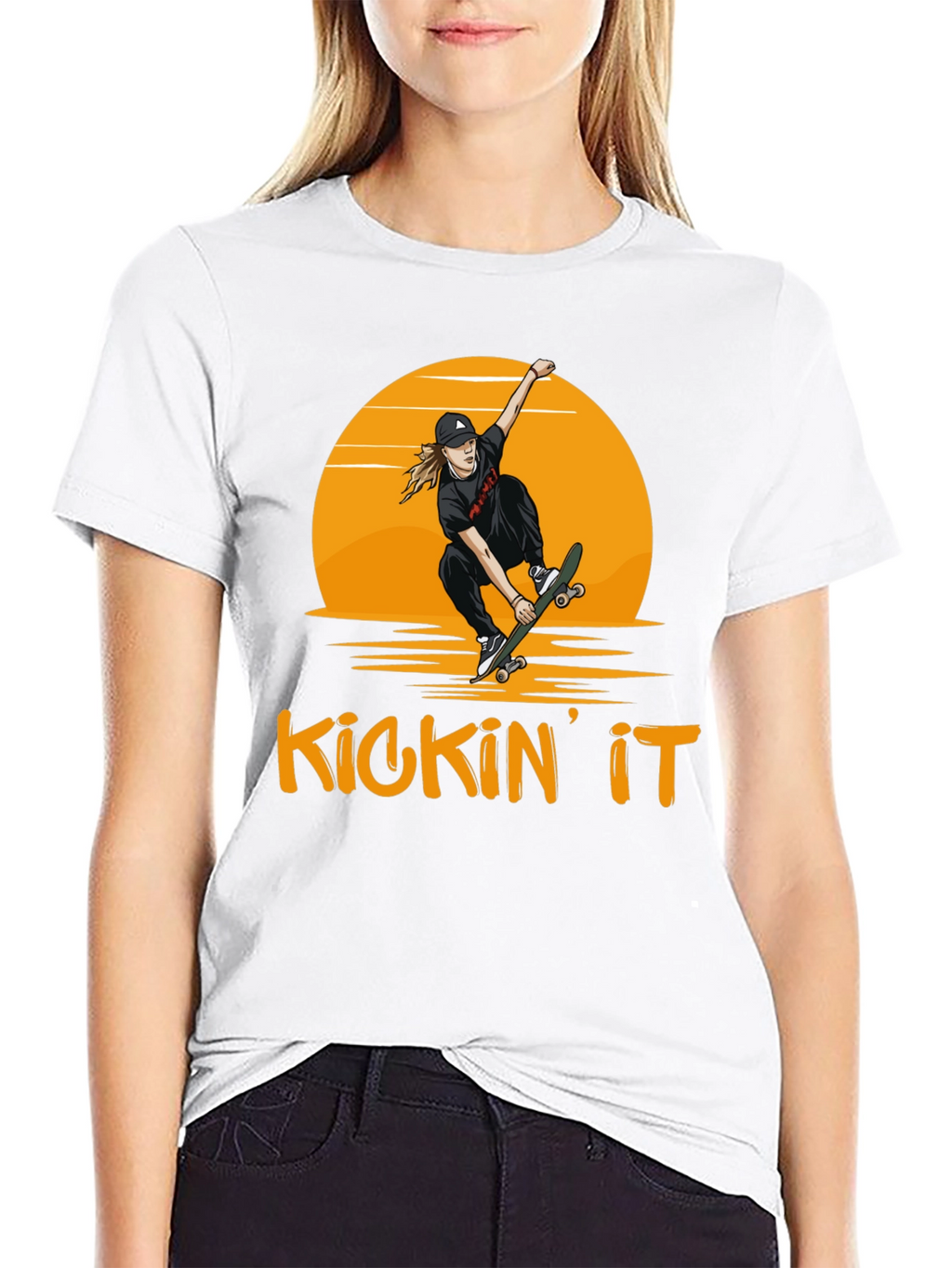 Kickin It Skateboard Graphic T-Shirt