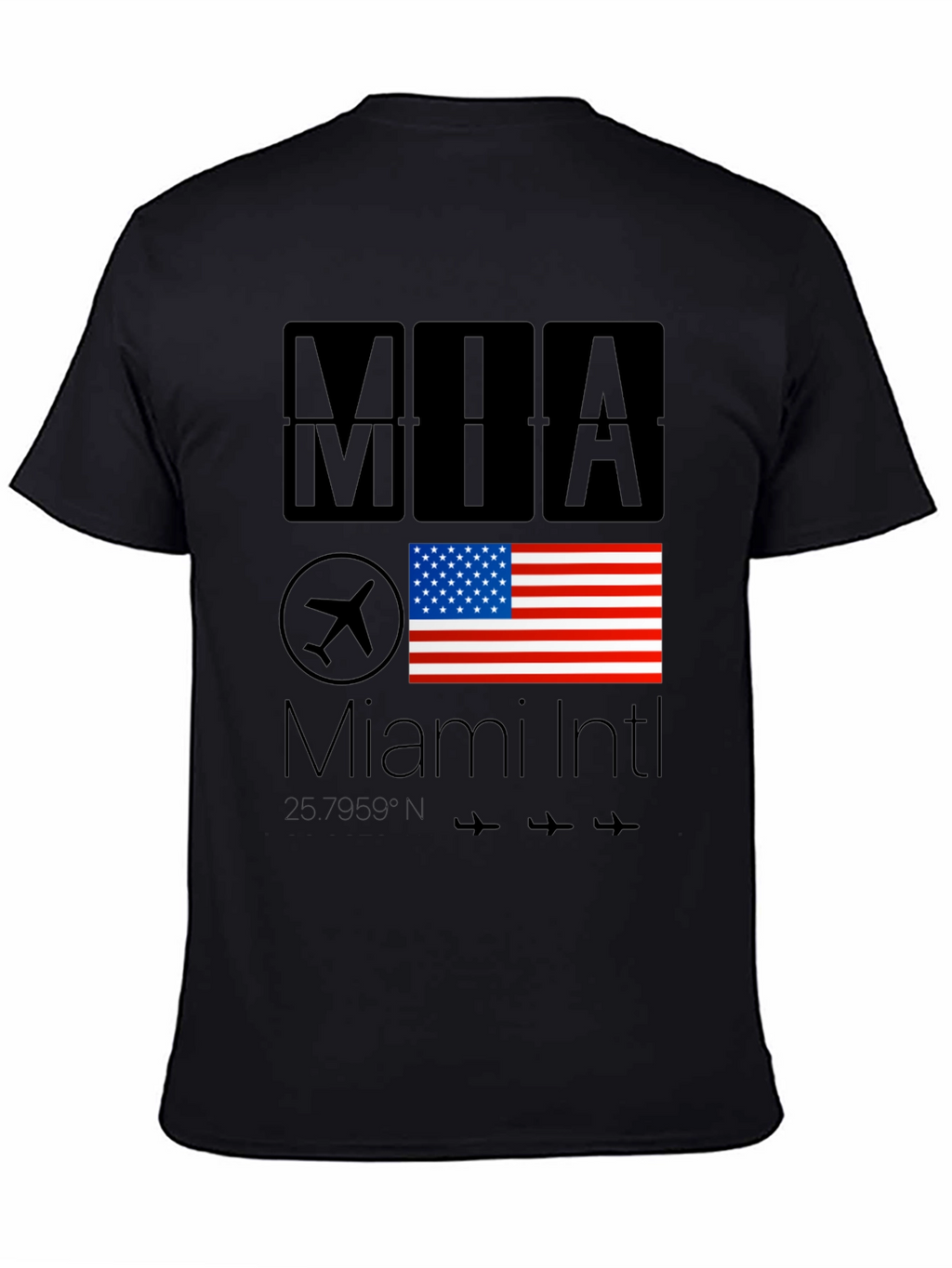 Miami Intl Airport T-Shirt - USA Flag Design