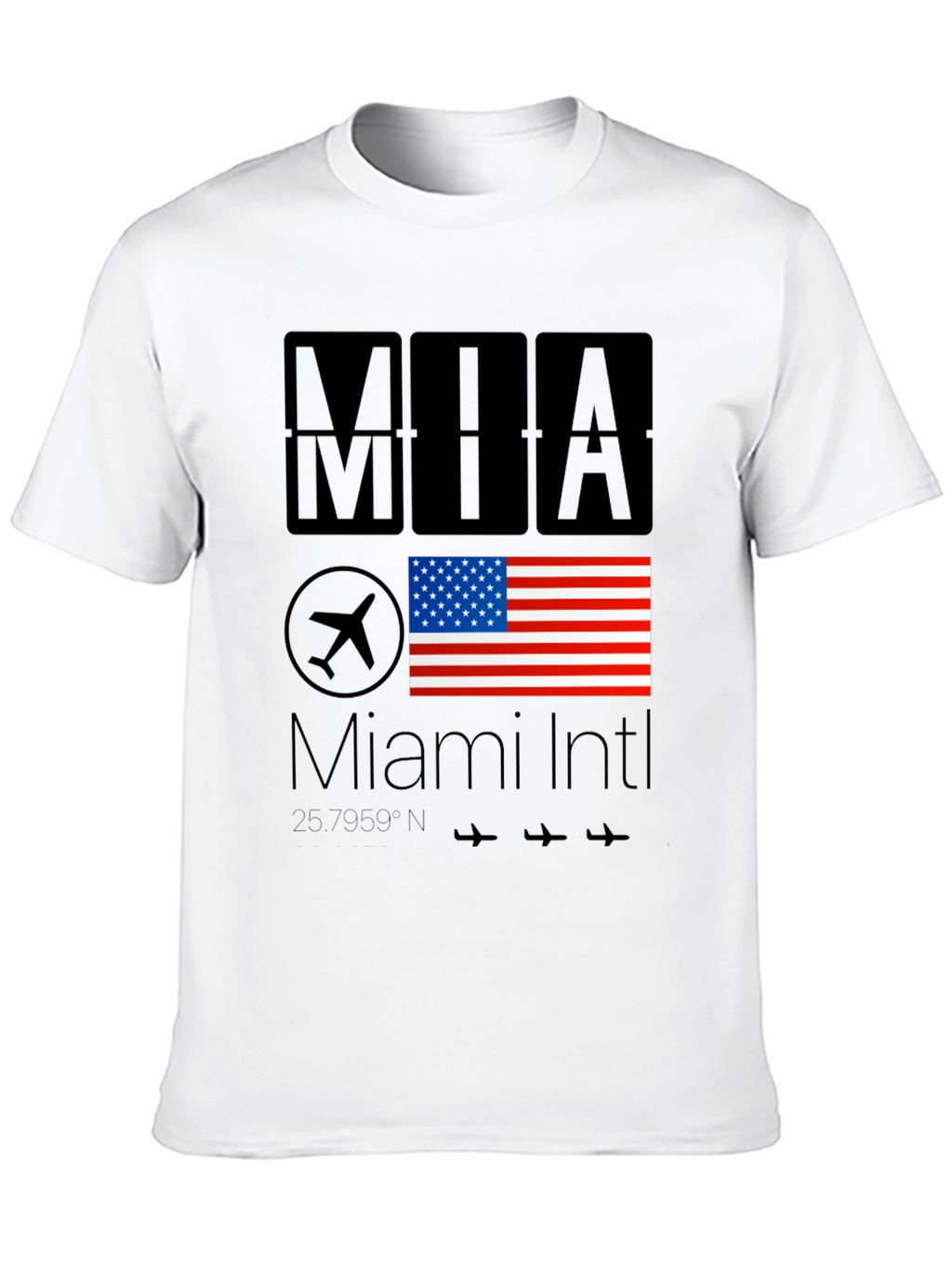 Miami Intl Airport T-Shirt - USA Flag Design