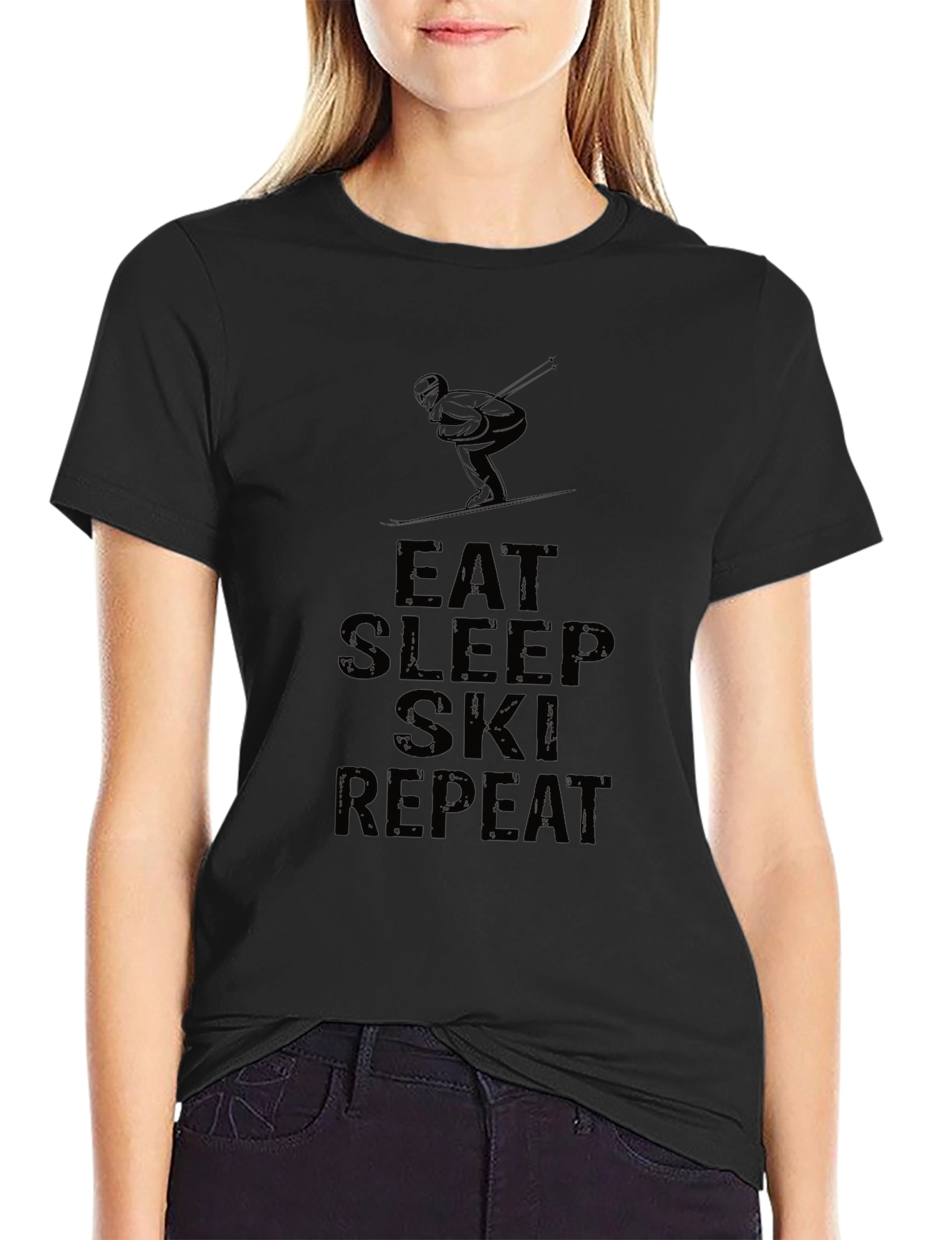 Eat Sleep Ski Repeat Graphic T-Shirt
