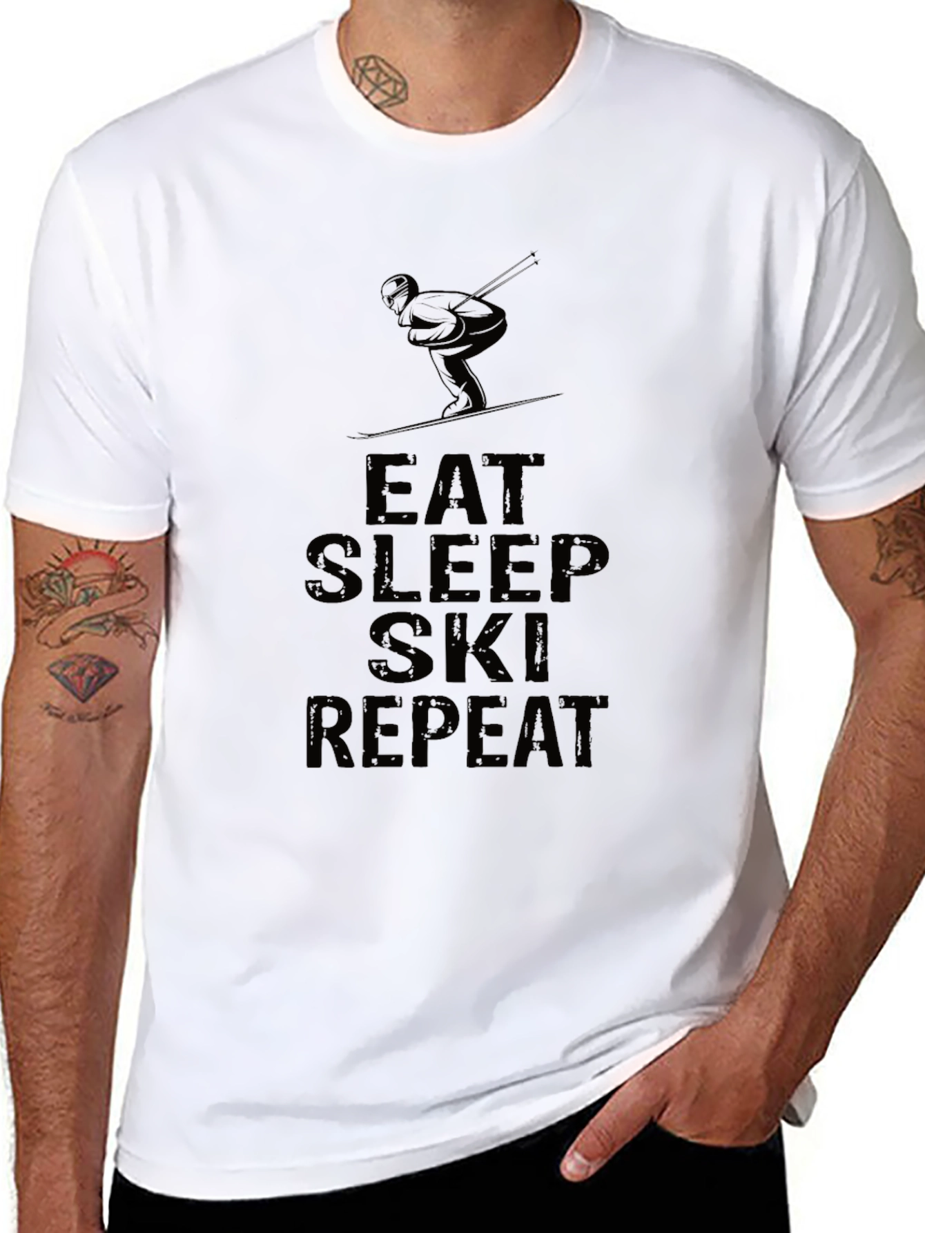 Eat Sleep Ski Repeat Graphic T-Shirt