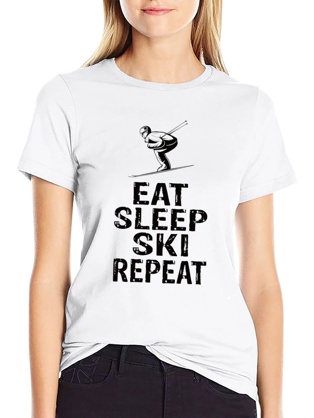 Eat Sleep Ski Repeat Graphic T-Shirt