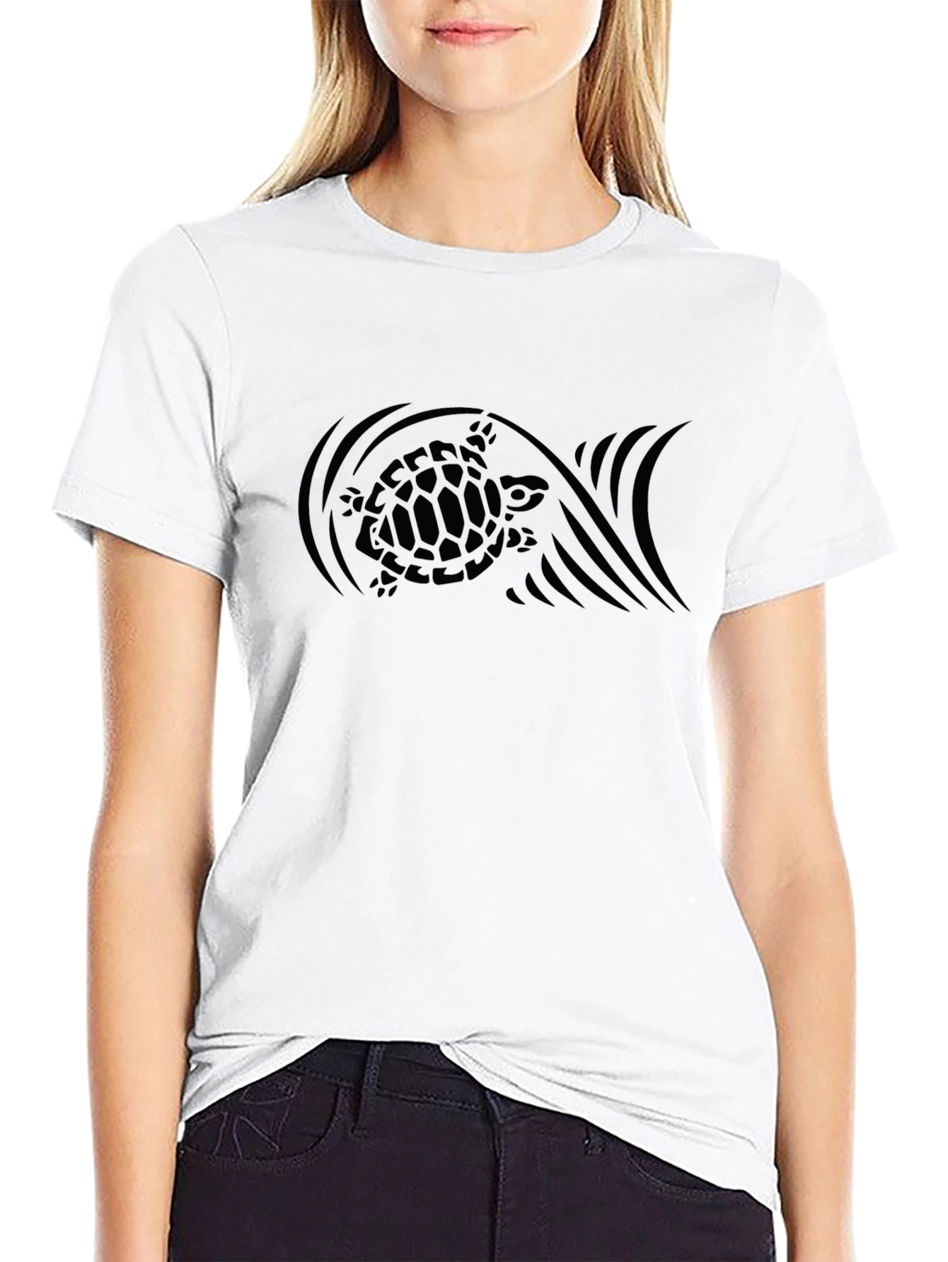 Mens Black Turtle Graphic T-Shirt