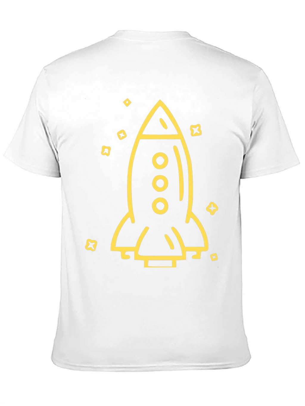 Rocket Ship Graphic Tee - Black Cotton T-Shirt