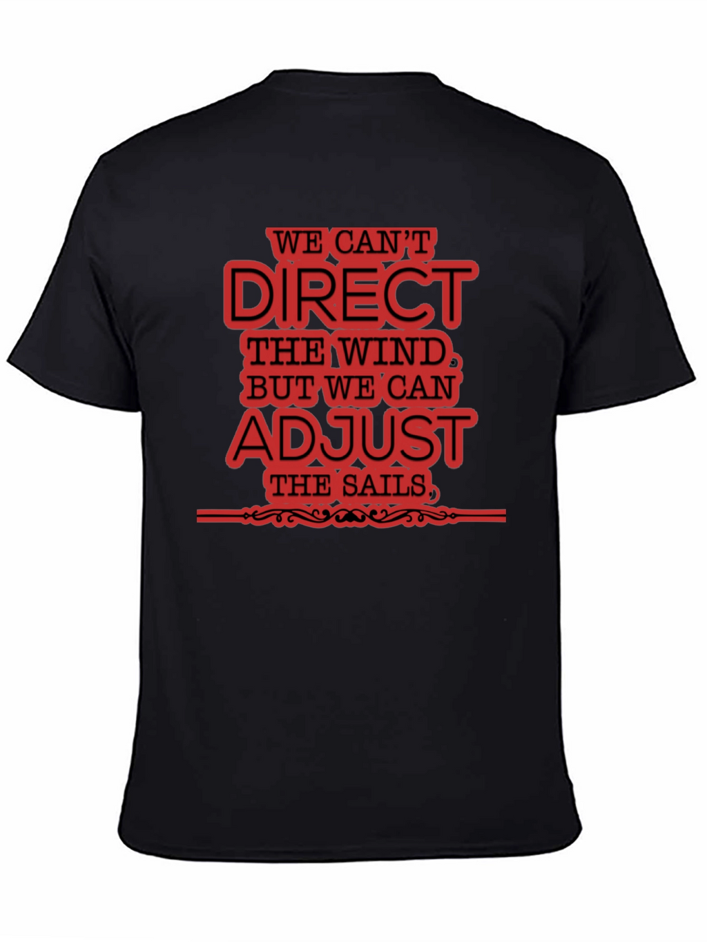 Adjust Sails Graphic Tee Motivational Black T-Shirt