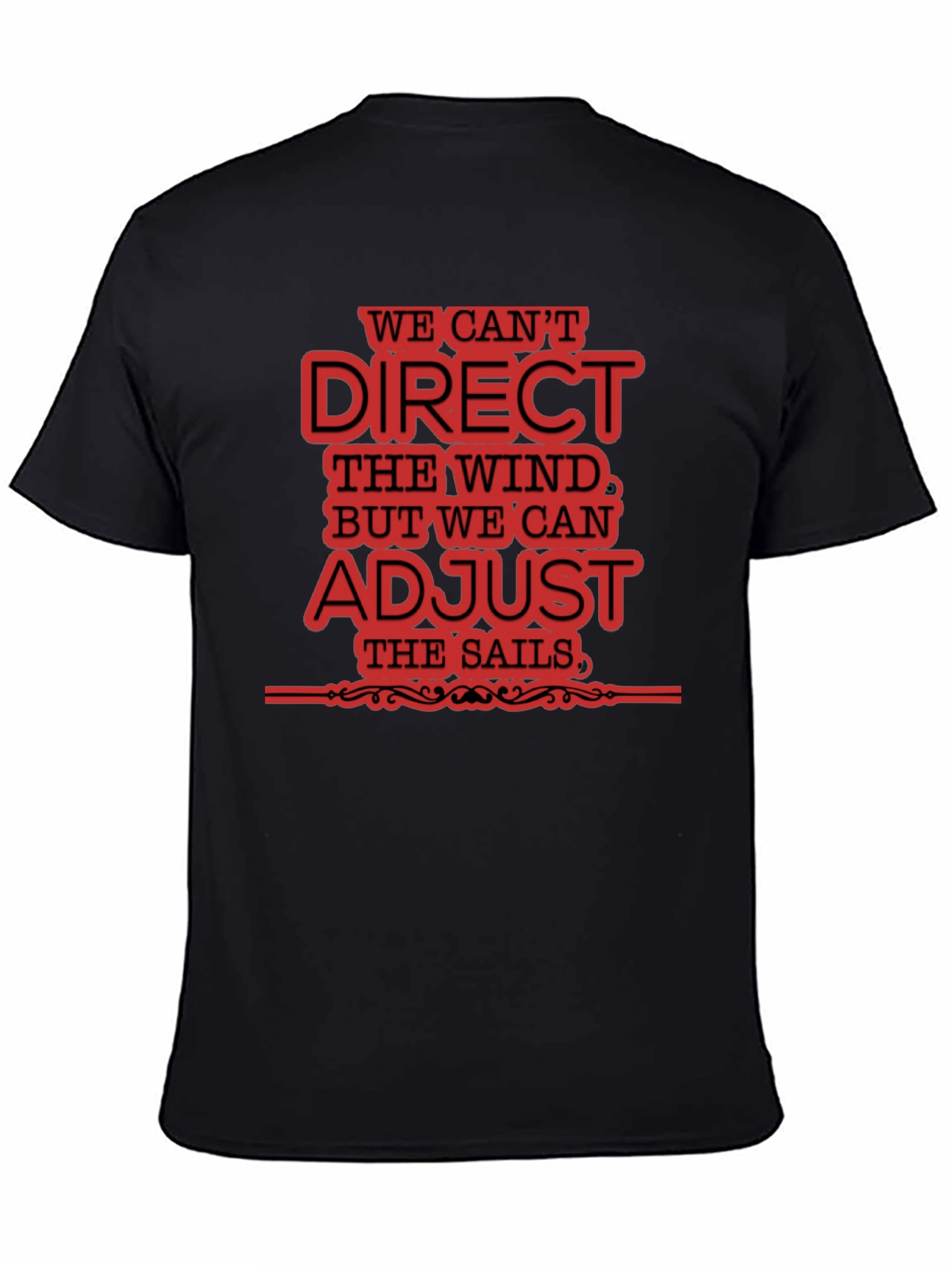 Adjust Sails Graphic Tee Motivational Black T-Shirt