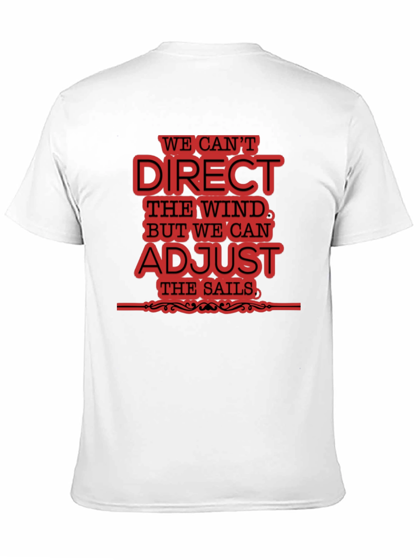 Adjust Sails Graphic Tee Motivational Black T-Shirt