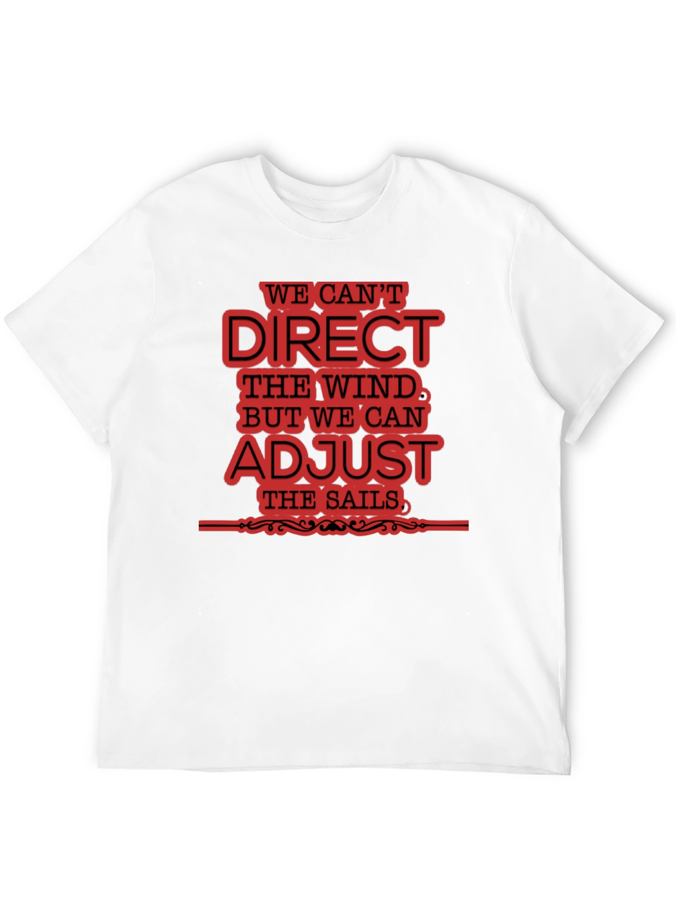 Adjust Sails Graphic Tee Motivational Black T-Shirt