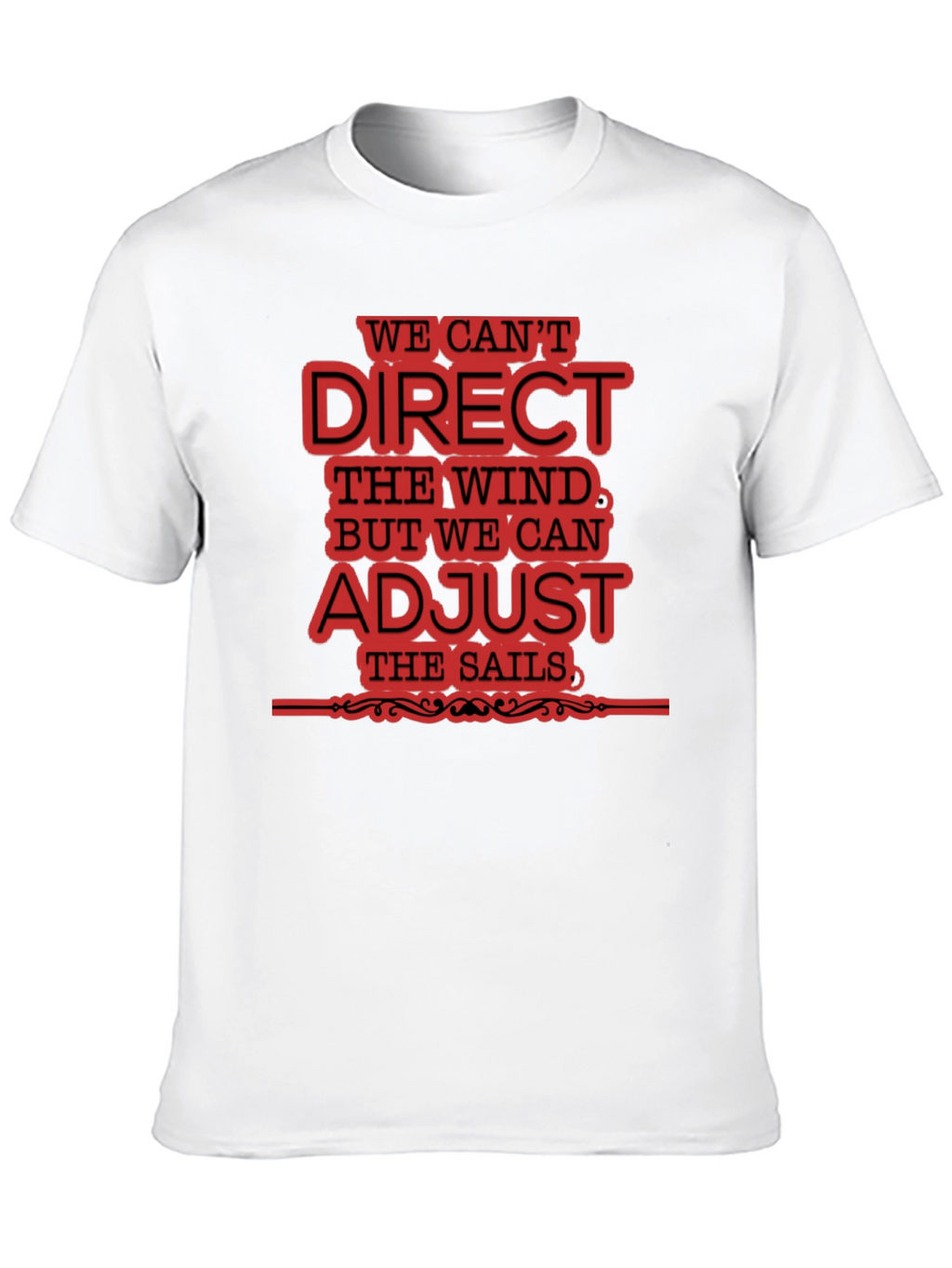 Adjust Sails Graphic Tee Motivational Black T-Shirt