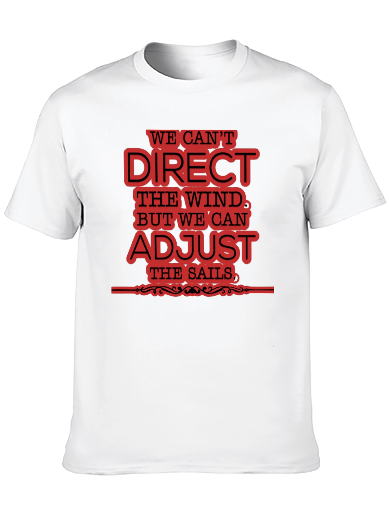 Adjust Sails Graphic Tee Motivational Black T-Shirt
