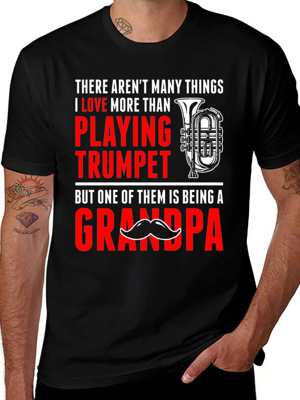 Trumpet Playing Grandpa T-Shirt