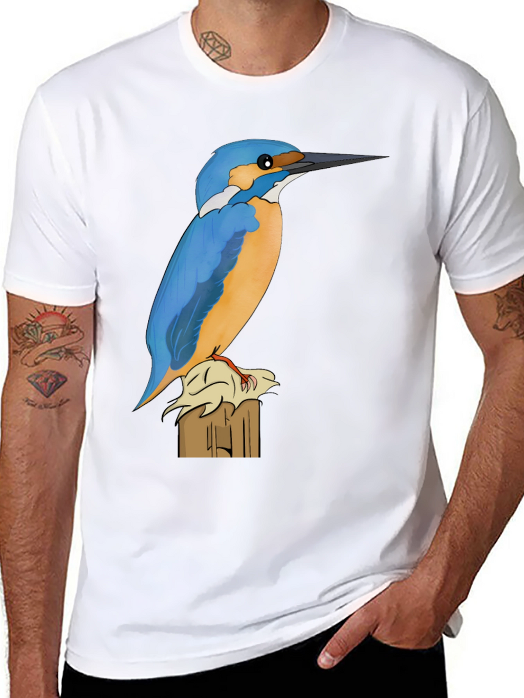 Kingfisher Bird Graphic Tee - Nature Lovers Shirt