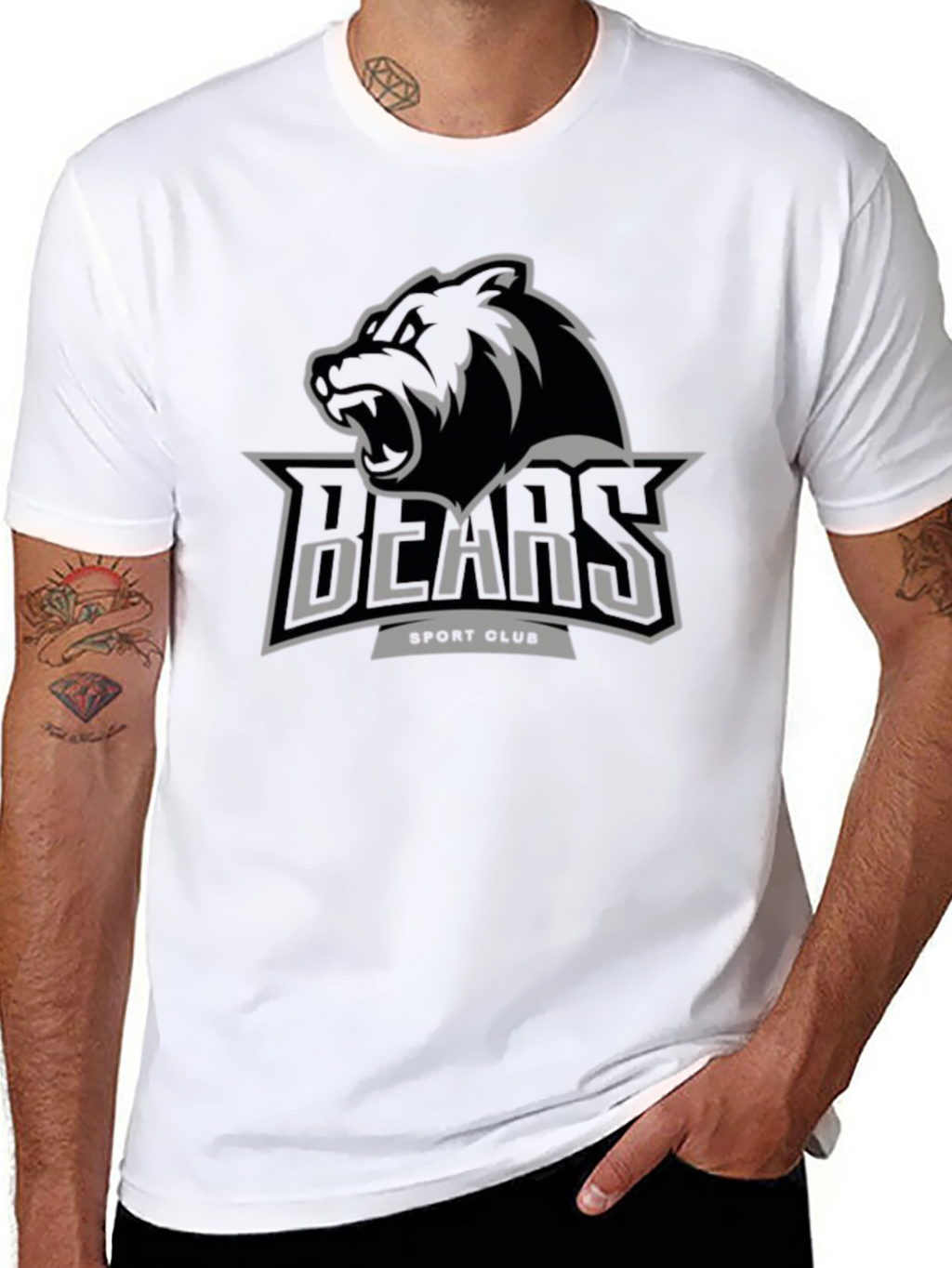 Mens Black BEARS Sport Club Graphic Tee
