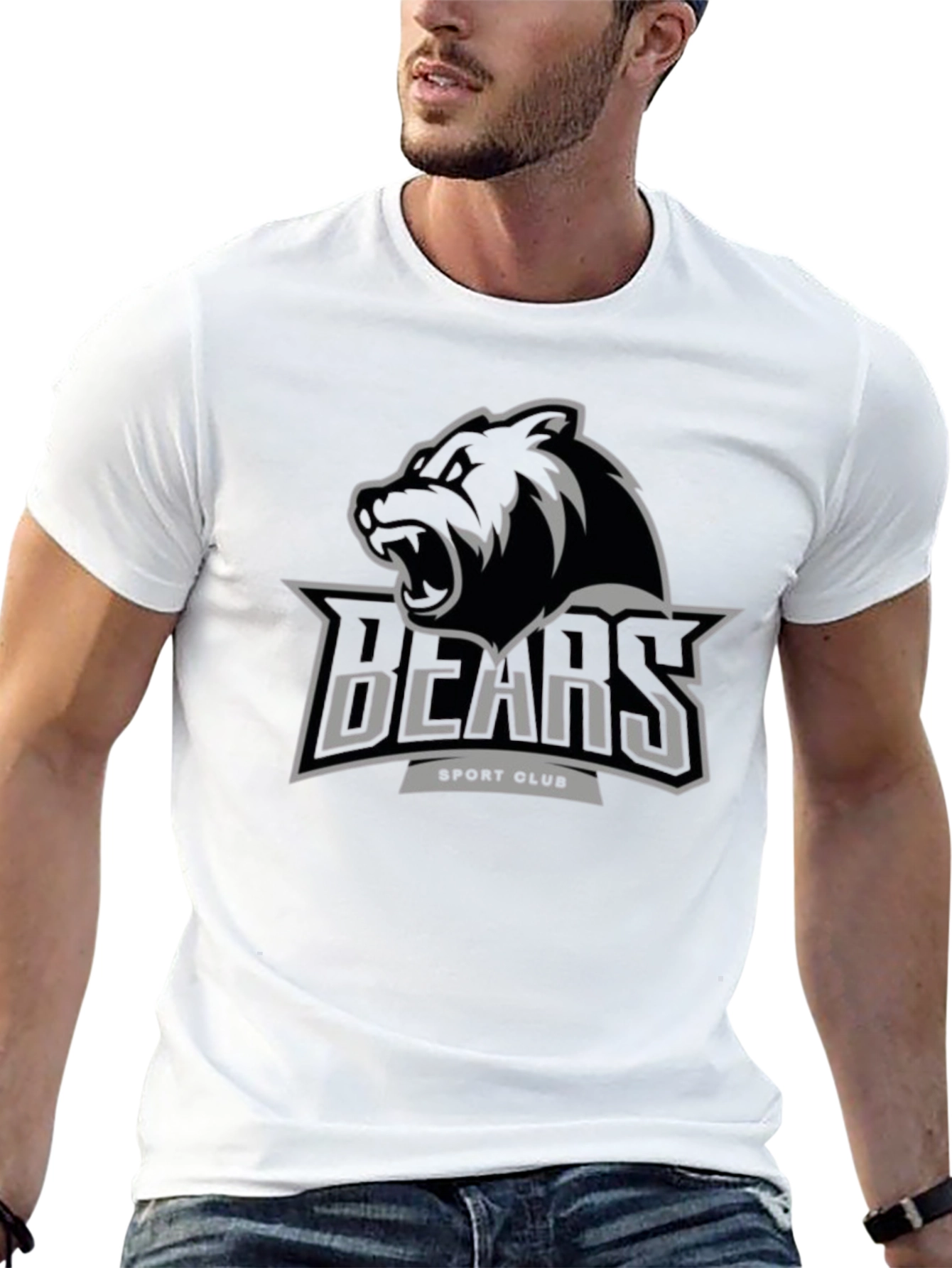 Mens Black BEARS Sport Club Graphic Tee