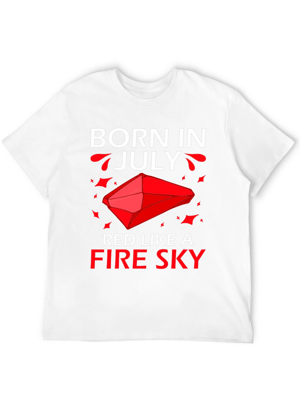 Born in July Red Fire Sky Graphic Tee