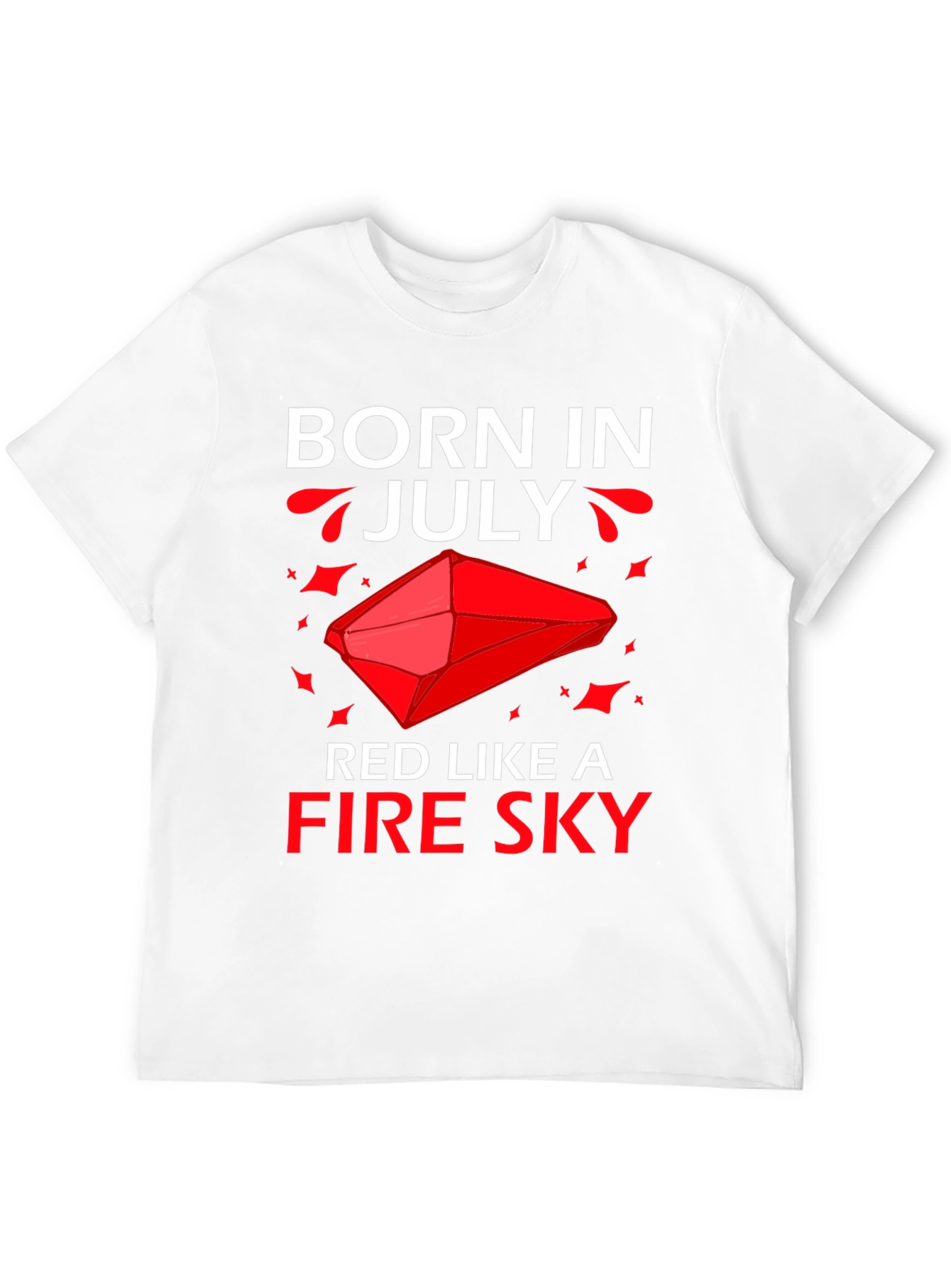 Born in July Red Fire Sky Graphic Tee