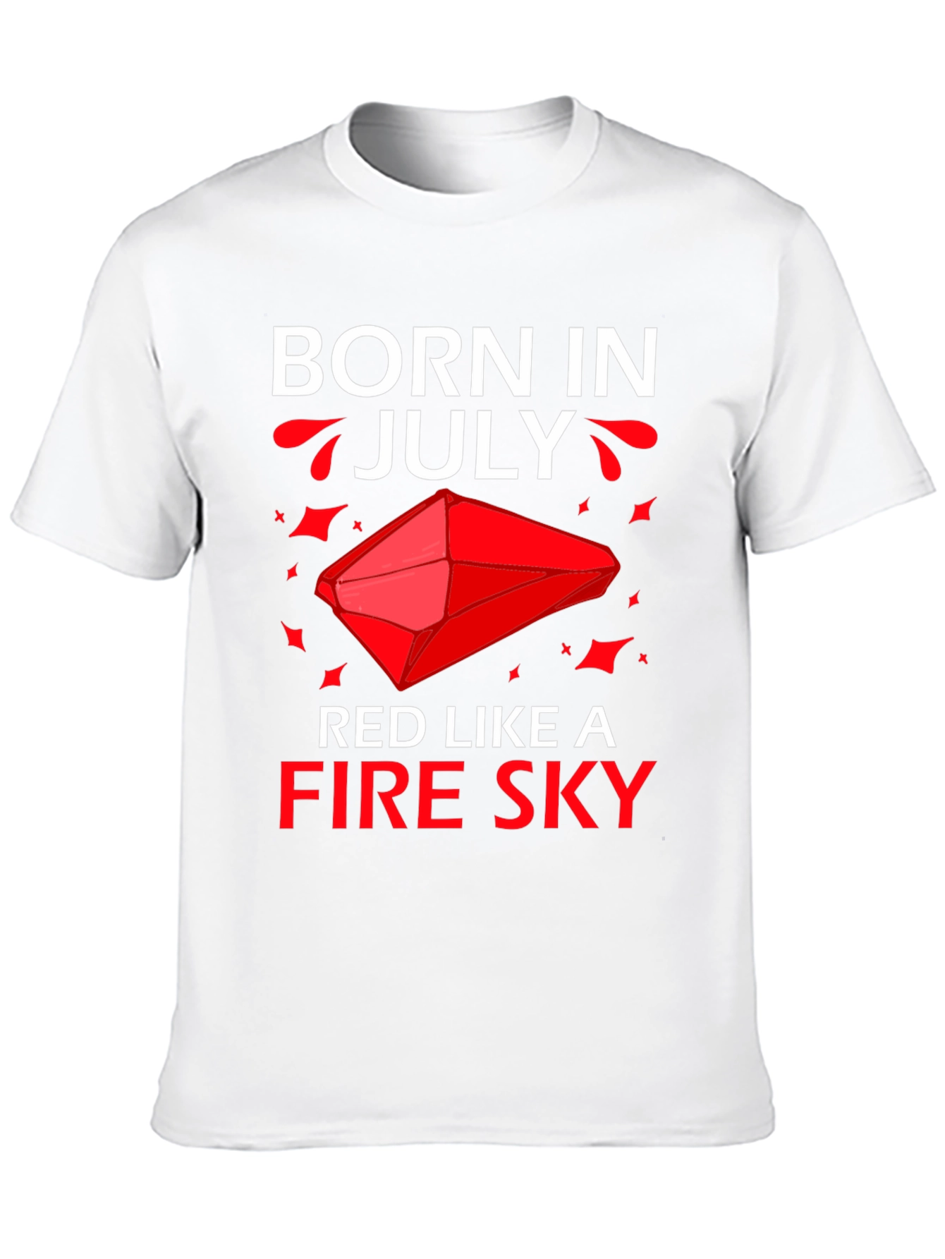 Born in July Red Fire Sky Graphic Tee