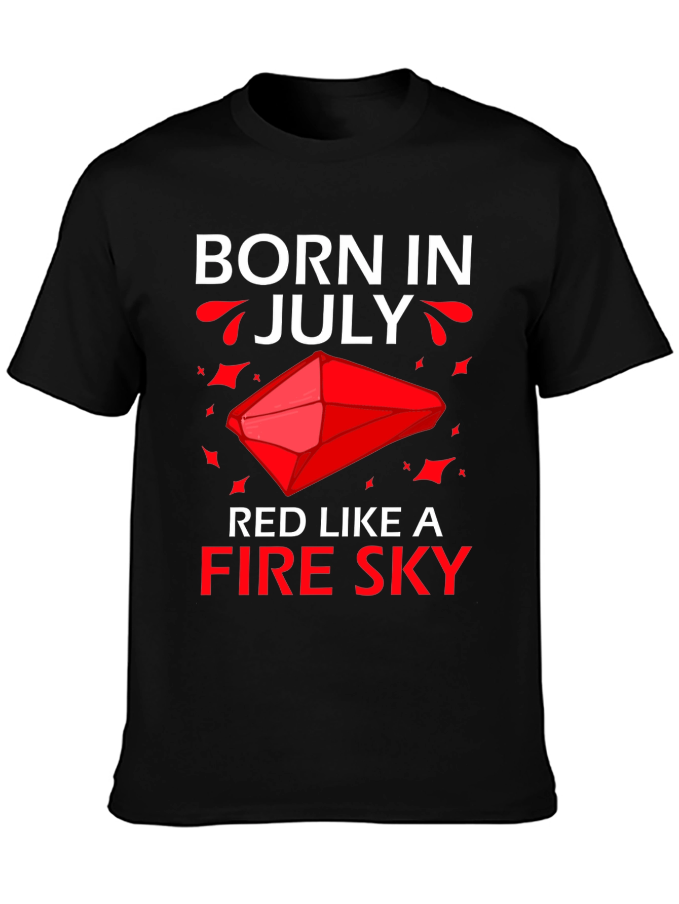 Born in July Red Fire Sky Graphic Tee