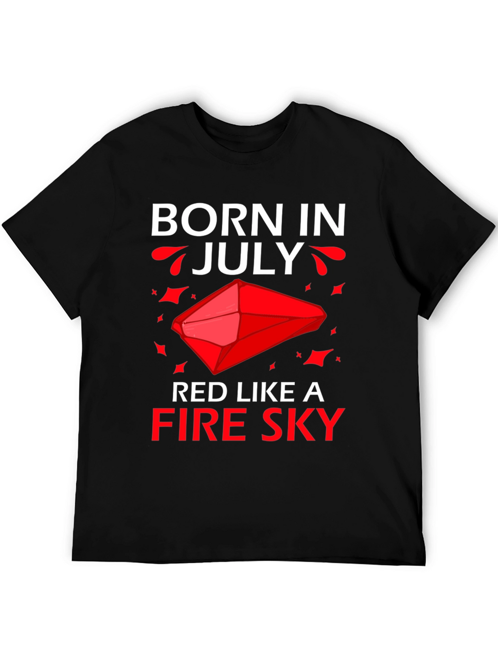 Born in July Red Fire Sky Graphic Tee