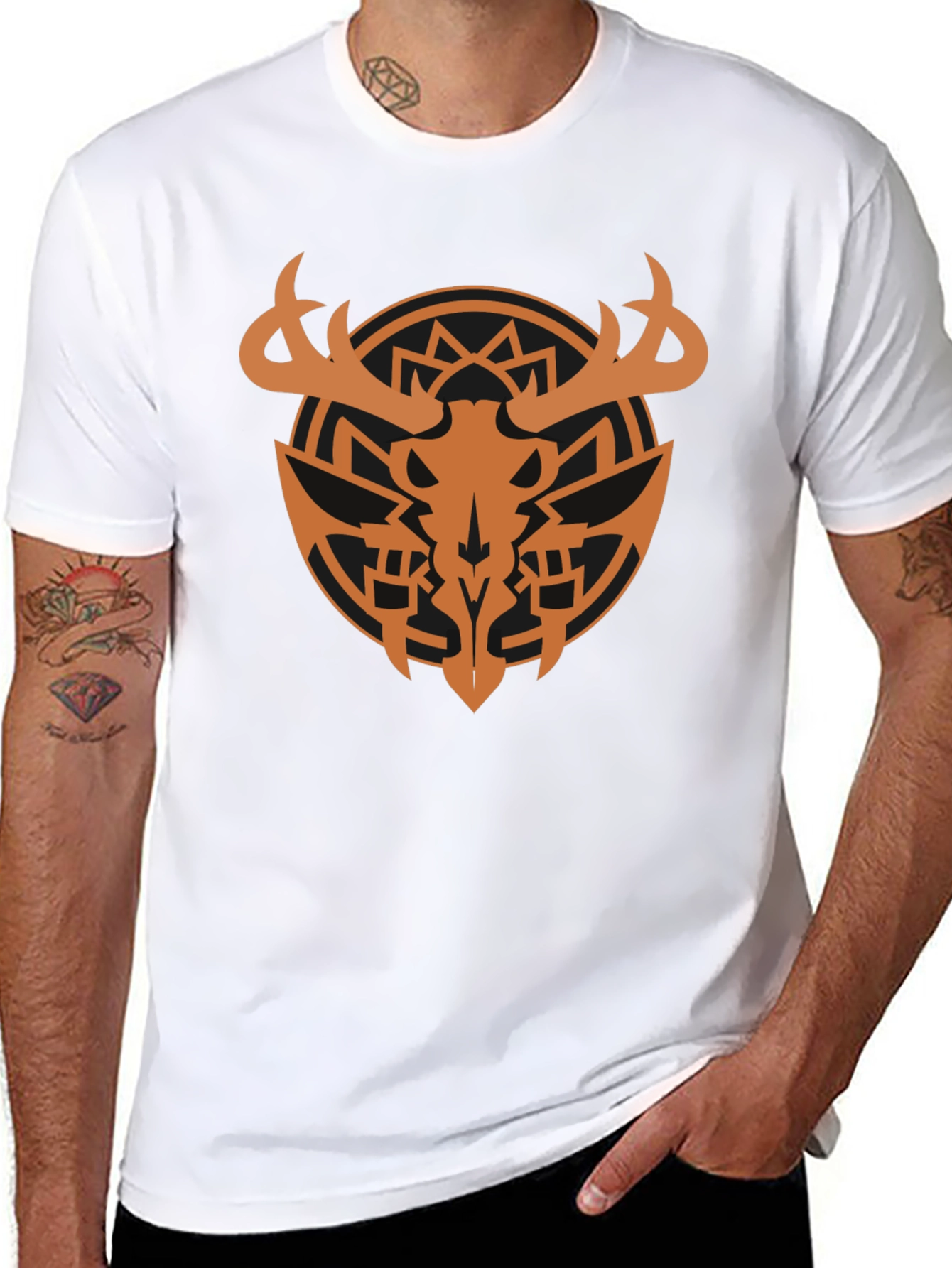 Antler Skull Black T-Shirt