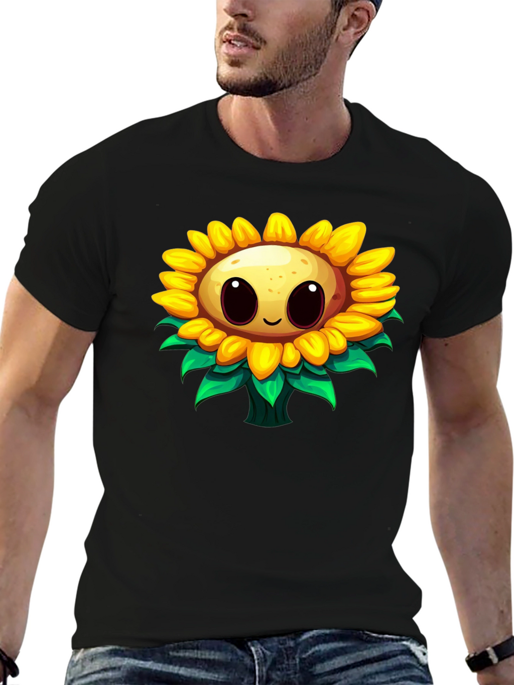 Sunflower Cartoon Graphic T-Shirt