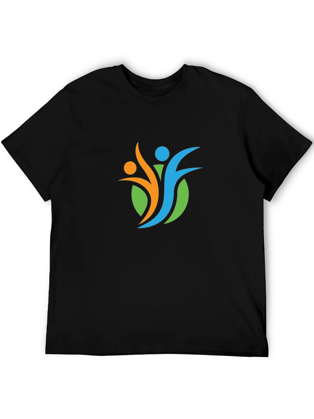 Modern Graphic Print Black T-Shirt