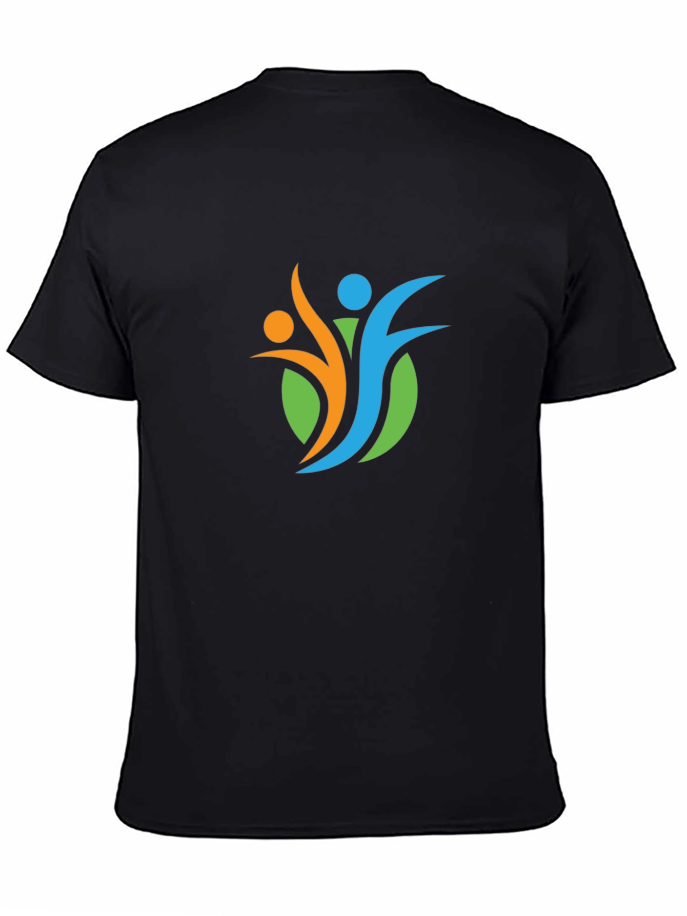 Modern Graphic Print Black T-Shirt