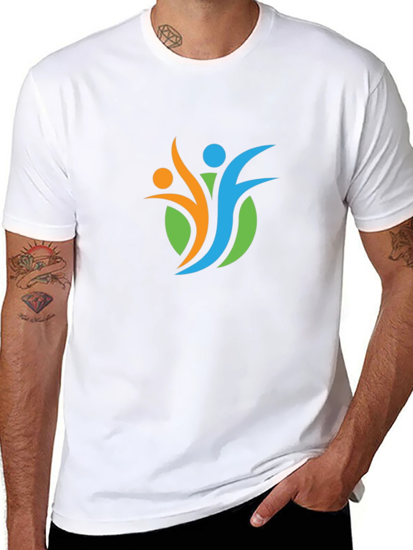 Modern Graphic Print Black T-Shirt