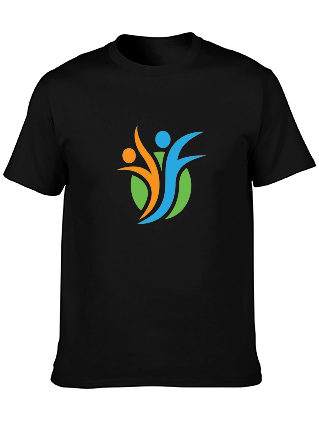 Modern Graphic Print Black T-Shirt