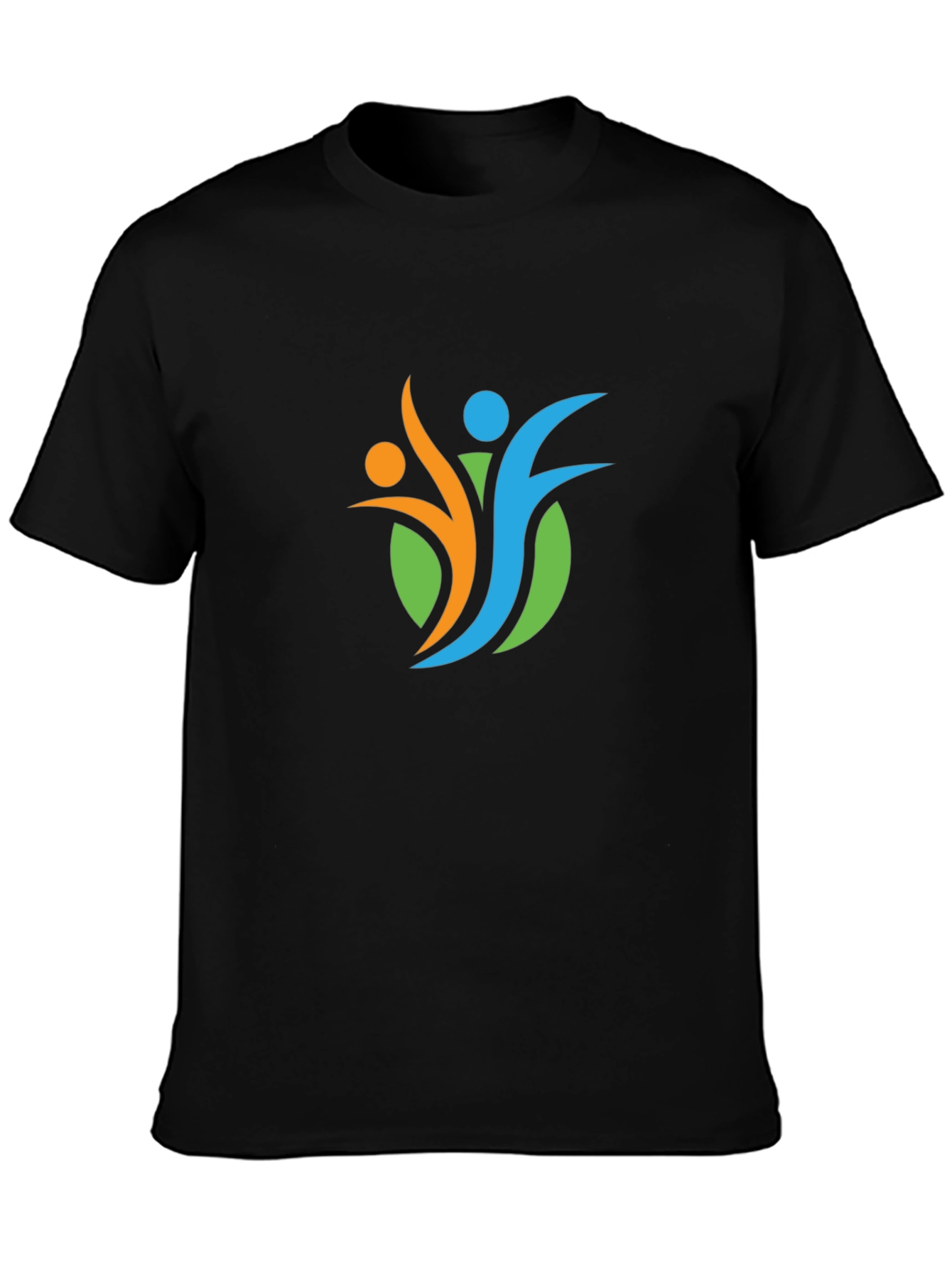 Modern Graphic Print Black T-Shirt