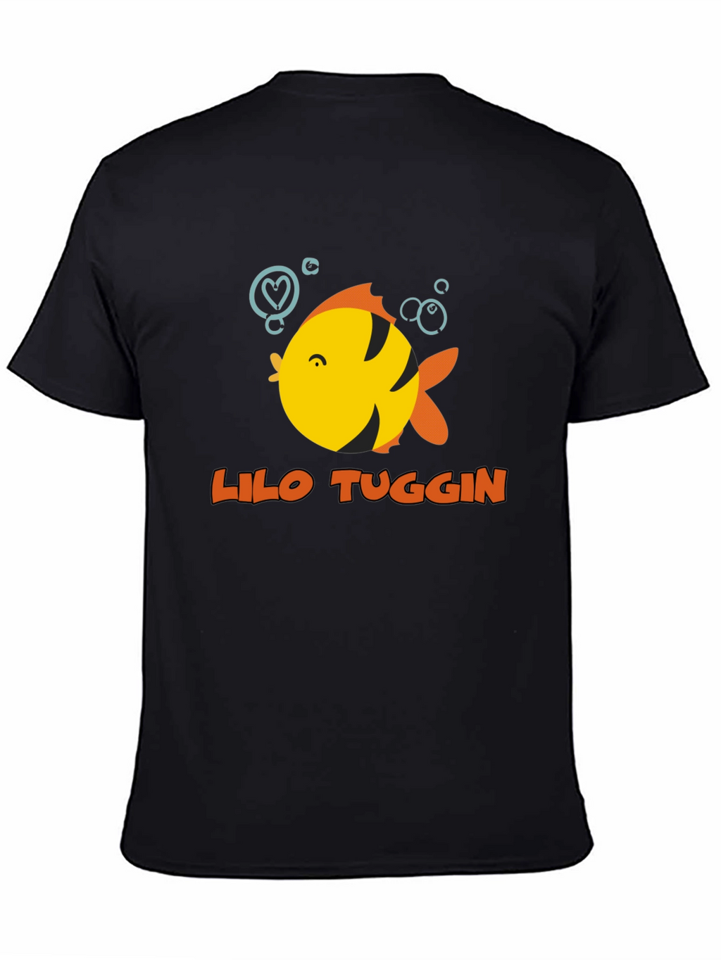 Lilo Tuggin Fish Graphic Black T-Shirt