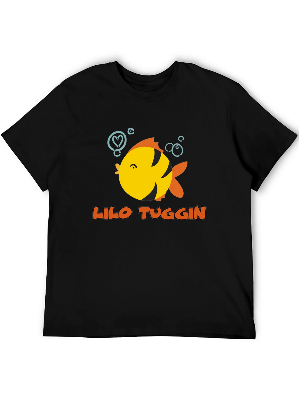 Lilo Tuggin Fish Graphic Black T-Shirt