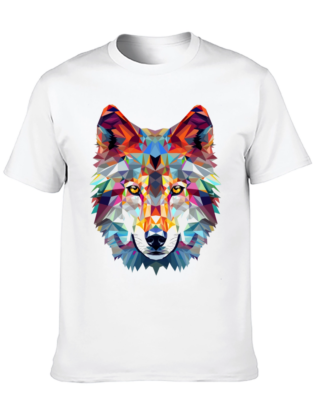 Geometric Wolf Graphic Tee - Modern Style