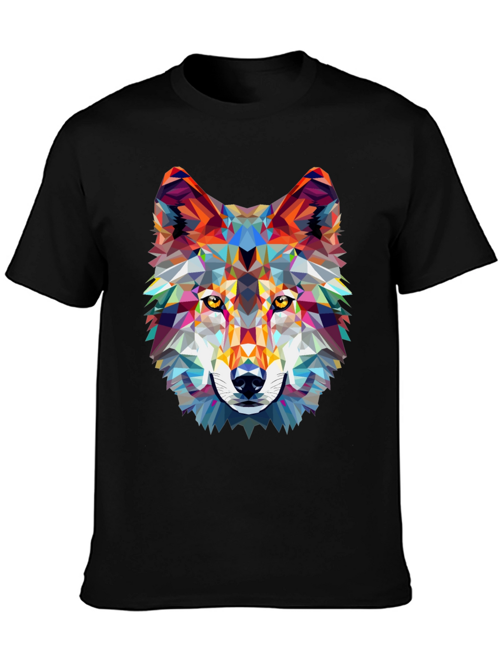 Geometric Wolf Graphic Tee - Modern Style