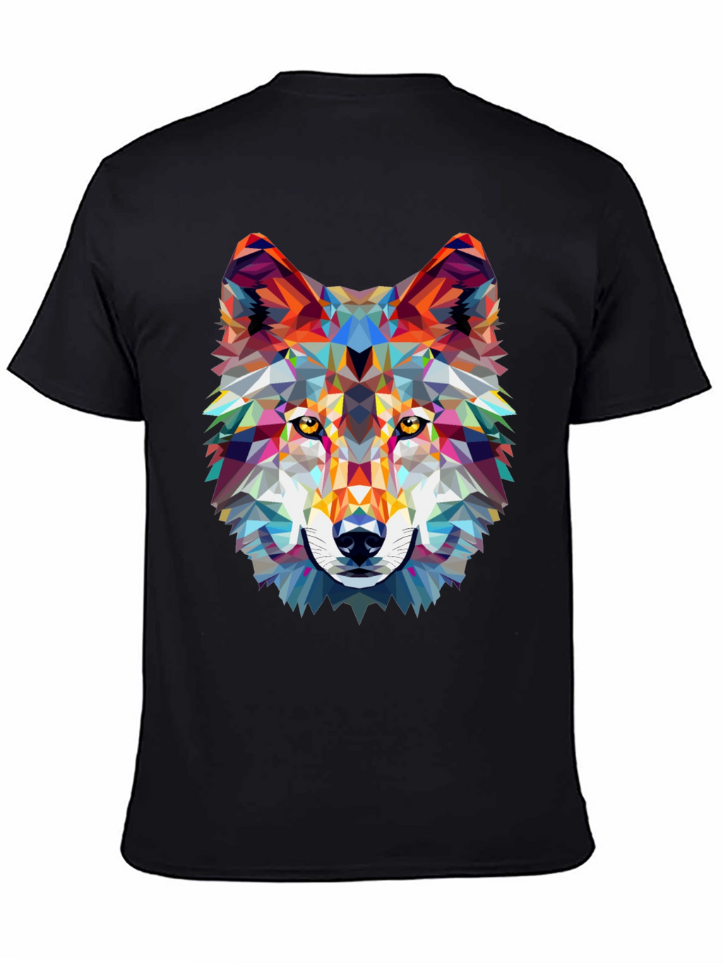 Geometric Wolf Graphic Tee - Modern Style
