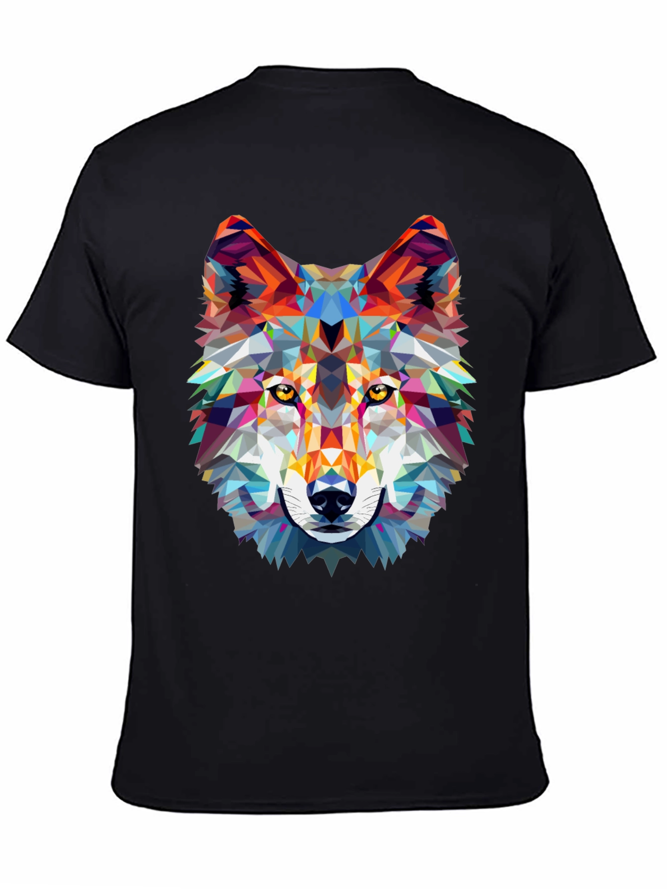 Geometric Wolf Graphic Tee - Modern Style