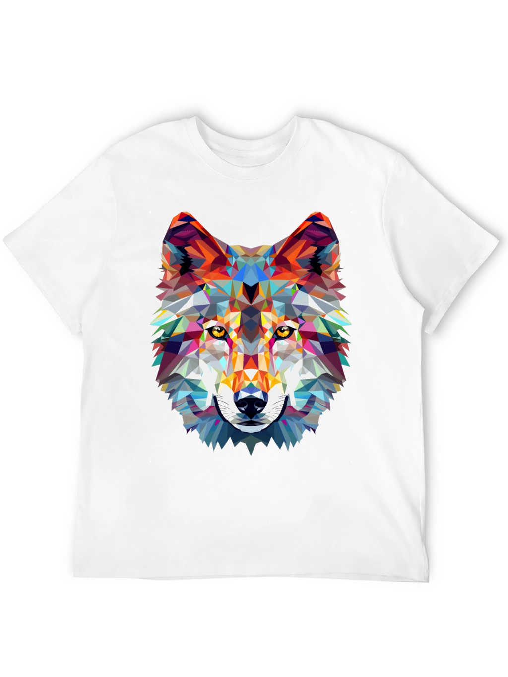 Geometric Wolf Graphic Tee - Modern Style