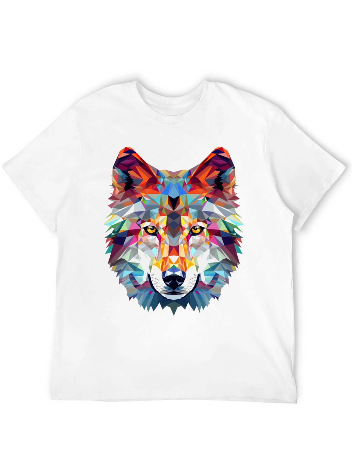 Geometric Wolf Graphic Tee - Modern Style