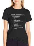 Humorous 10 Worst States Graphic T-Shirt