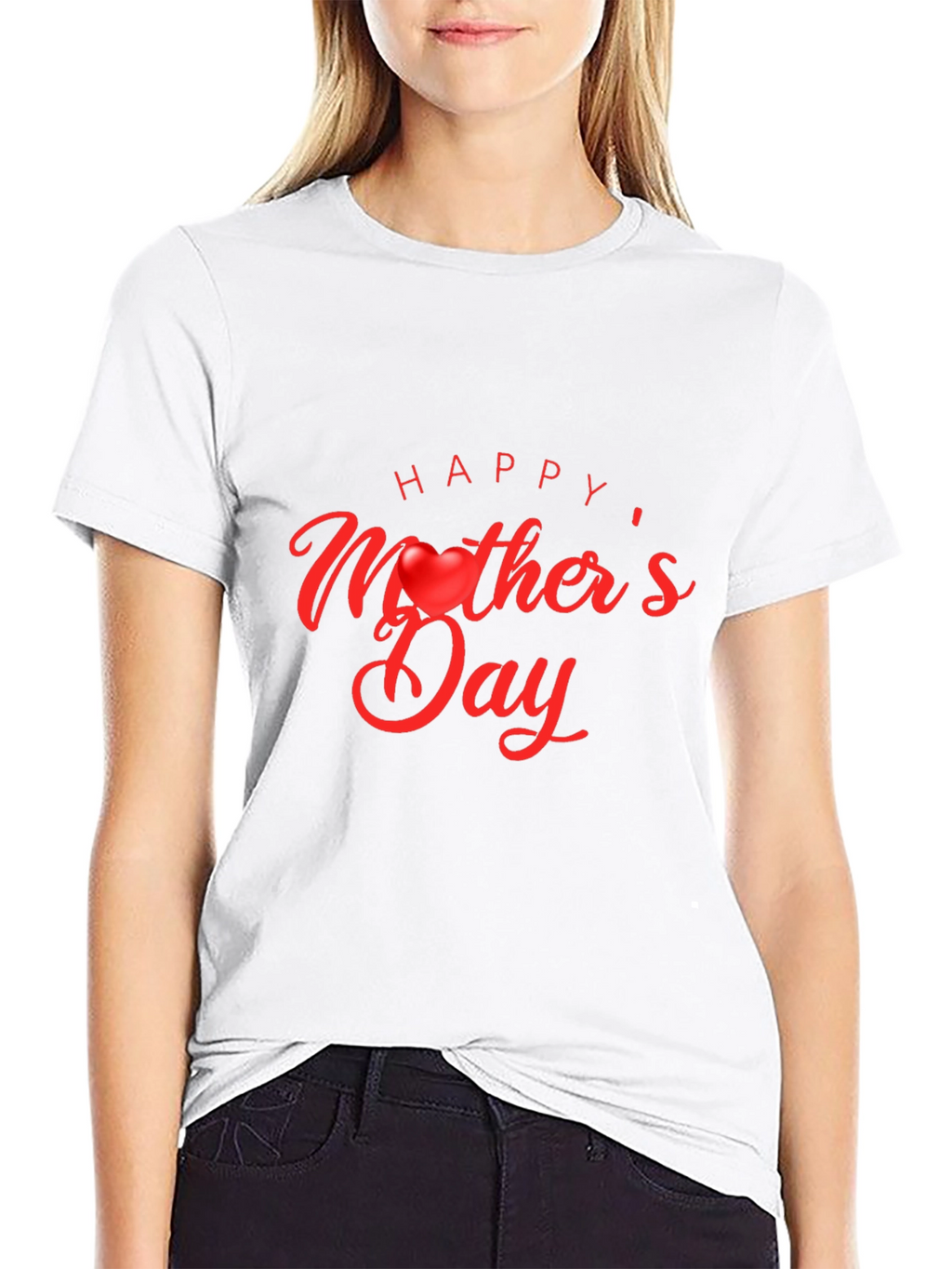 Happy Mothers Day T-Shirt - Black Cotton Blend