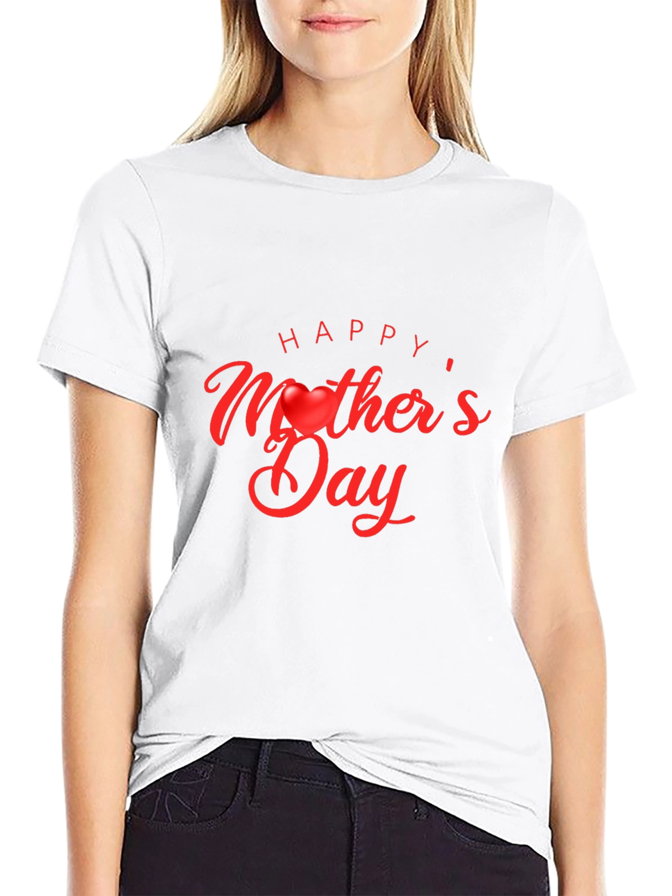 Happy Mothers Day T-Shirt - Black Cotton Blend