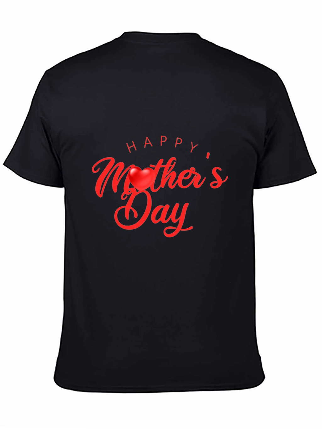 Happy Mothers Day T-Shirt - Black Cotton Blend