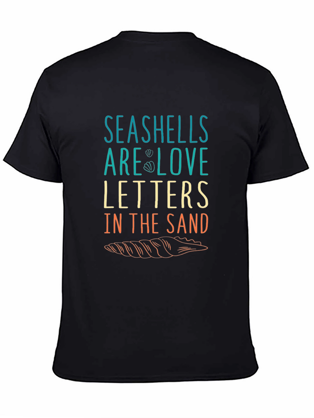 Seashells Love Letters Graphic T-Shirt - Black